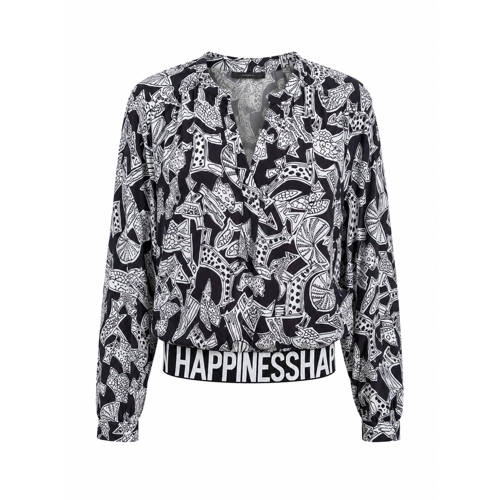 Emily van den Bergh Damen Bluseshirt – schwarz-weiß