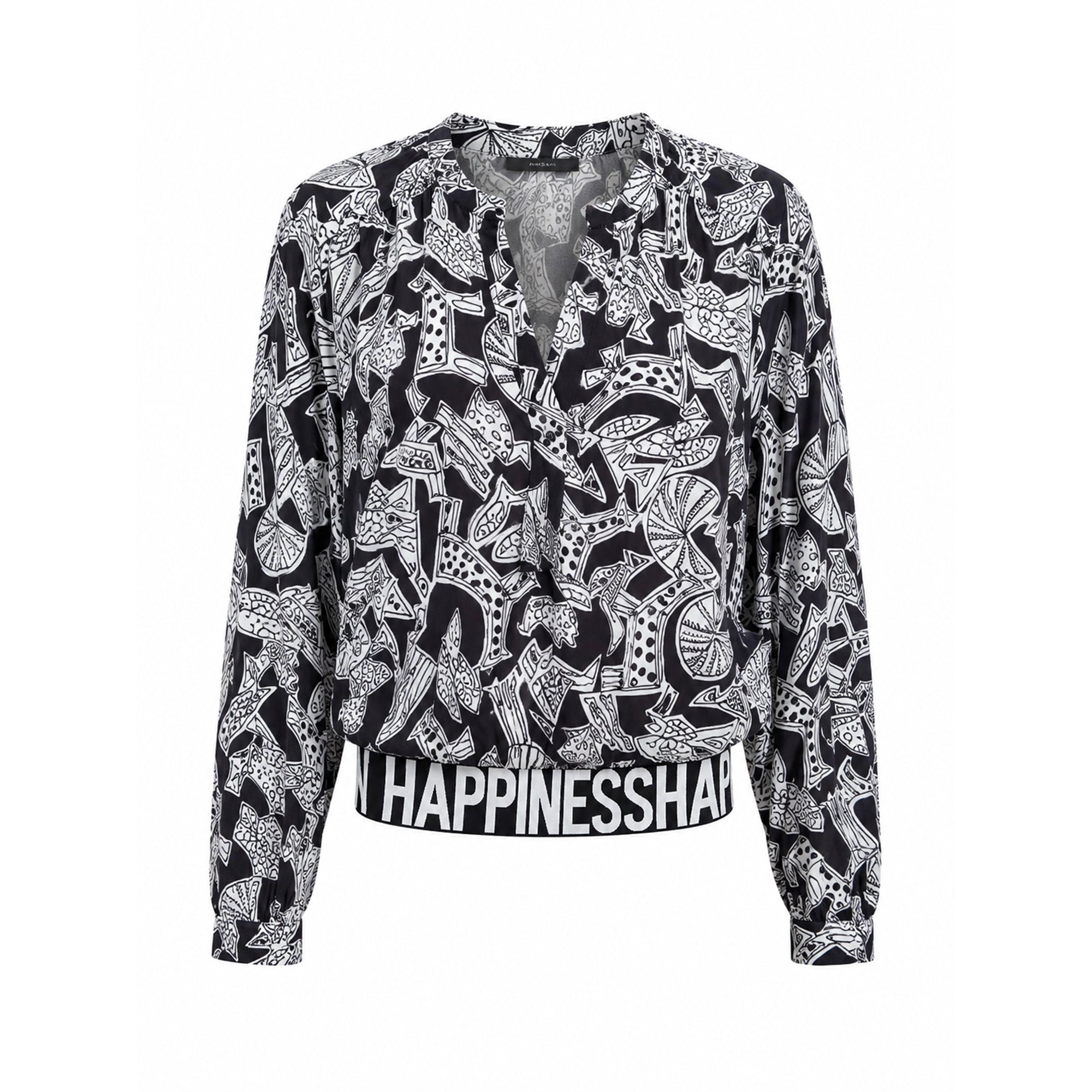 Emily van den Bergh Damen Bluseshirt – schwarz-weiß