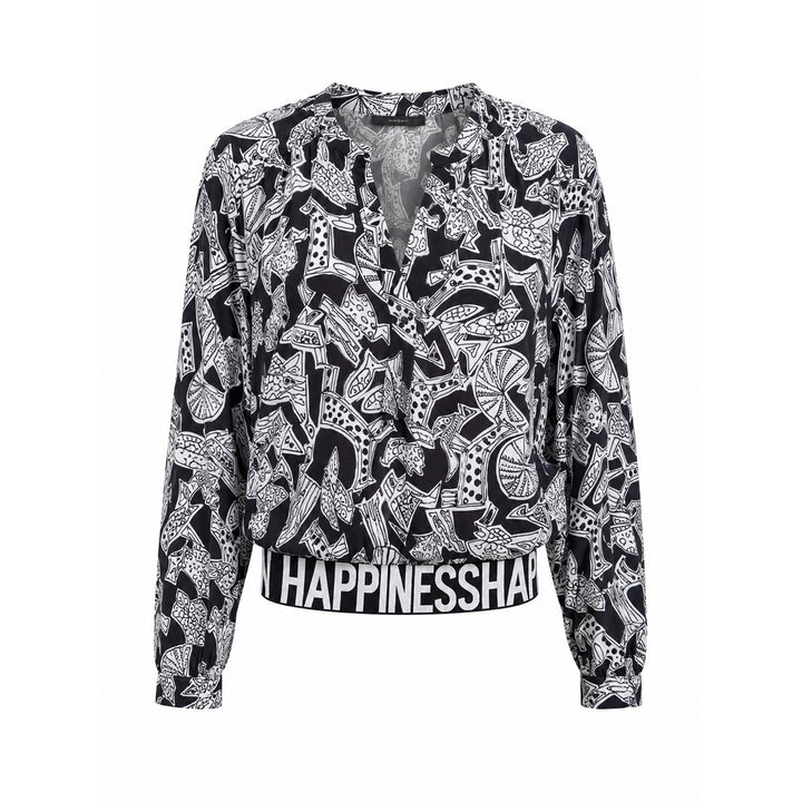 Emily van den Bergh Damen Bluseshirt – schwarz-weiß