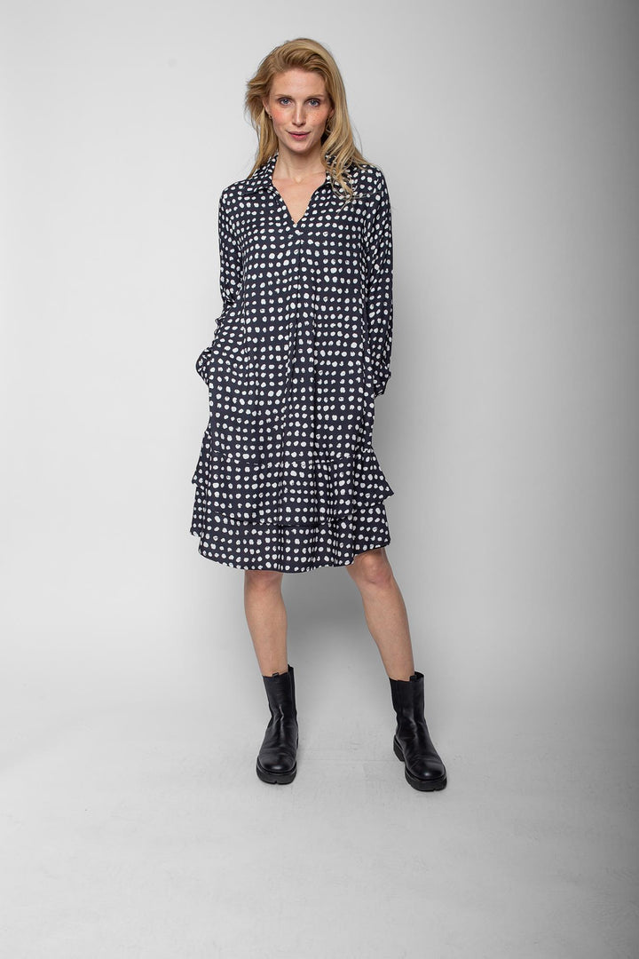 Emily van den Bergh Damen Kleid – schwarz-weiß