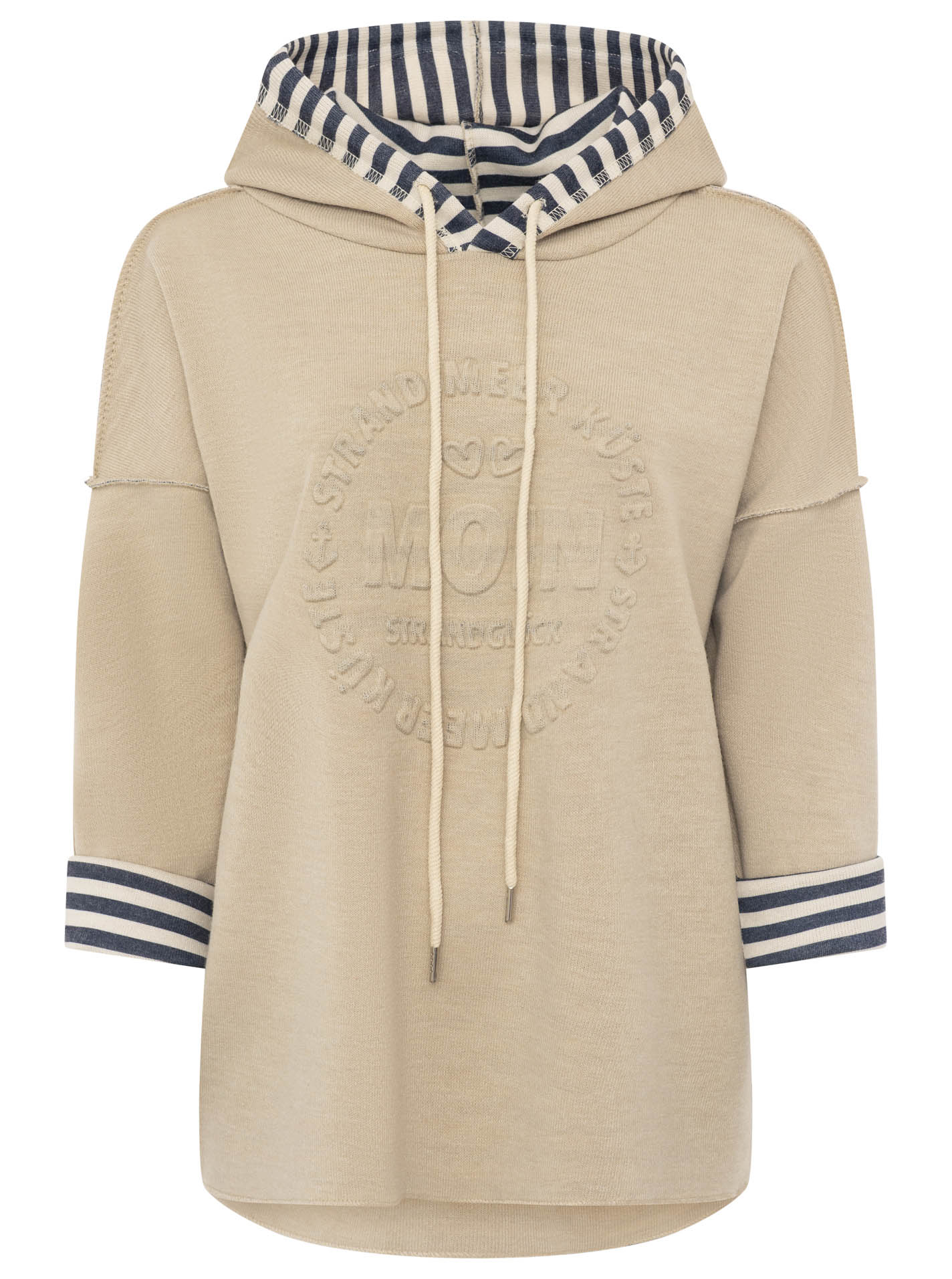 Zwillingsherz Damen Pullover Doubleface Hoodie "Moin & Streifen"