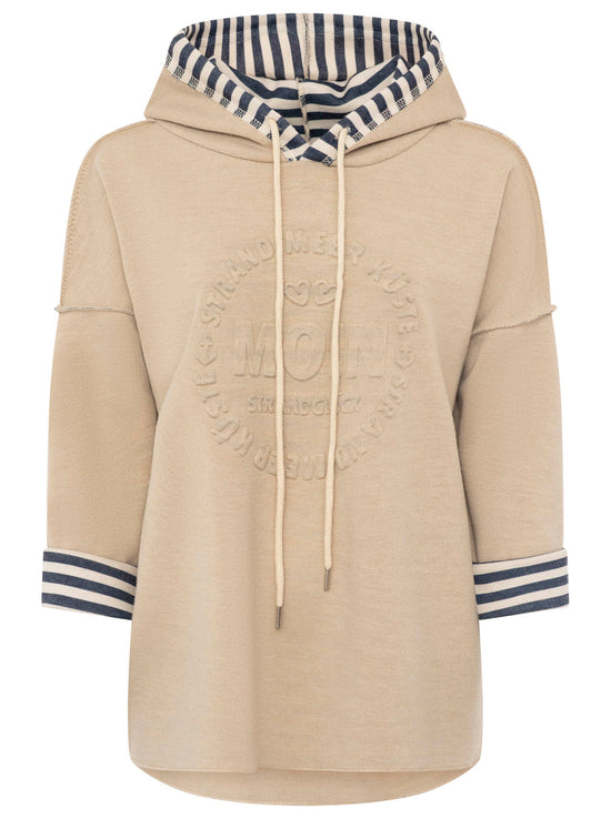 Zwillingsherz Damen Pullover Doubleface Hoodie "Moin & Streifen"