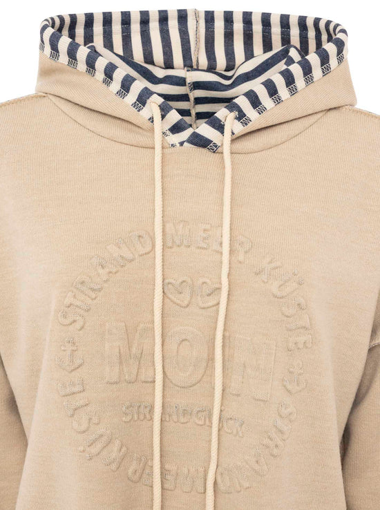 Zwillingsherz Damen Pullover Doubleface Hoodie "Moin & Streifen"