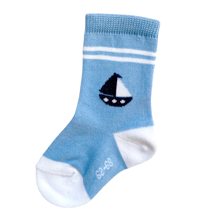 Hansekind Kinder Jungen Socken mit Segelschiff