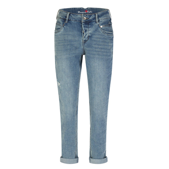Buena Vista Damen Jeans Bali Cropped Stretch Denim - destroyed blue