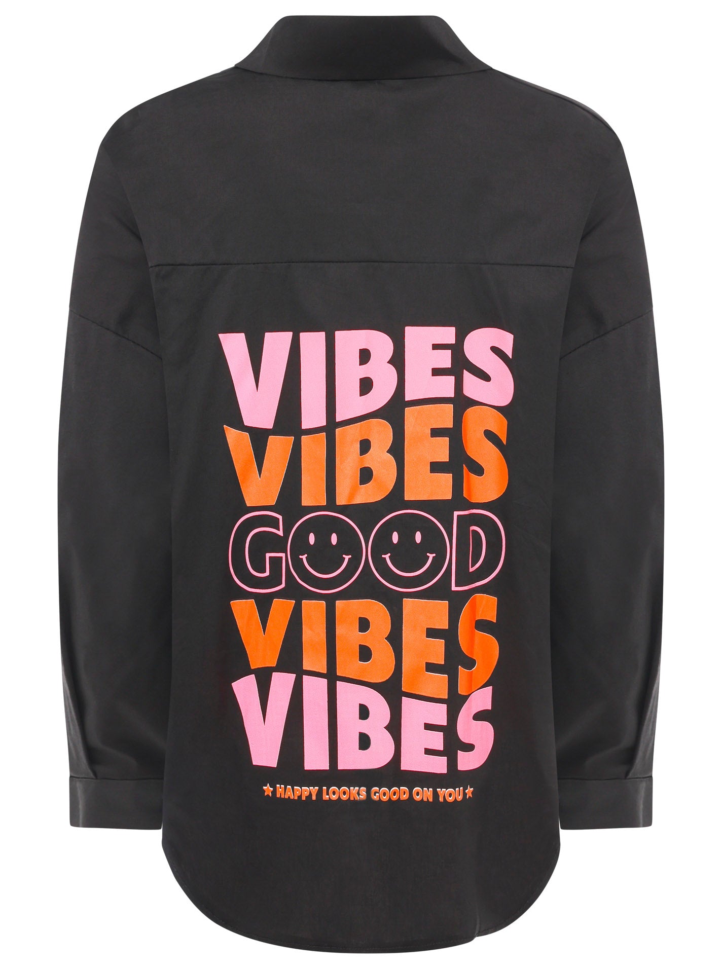 Zwillingsherz Damen Oversize Bluse BW "Good Vibes"