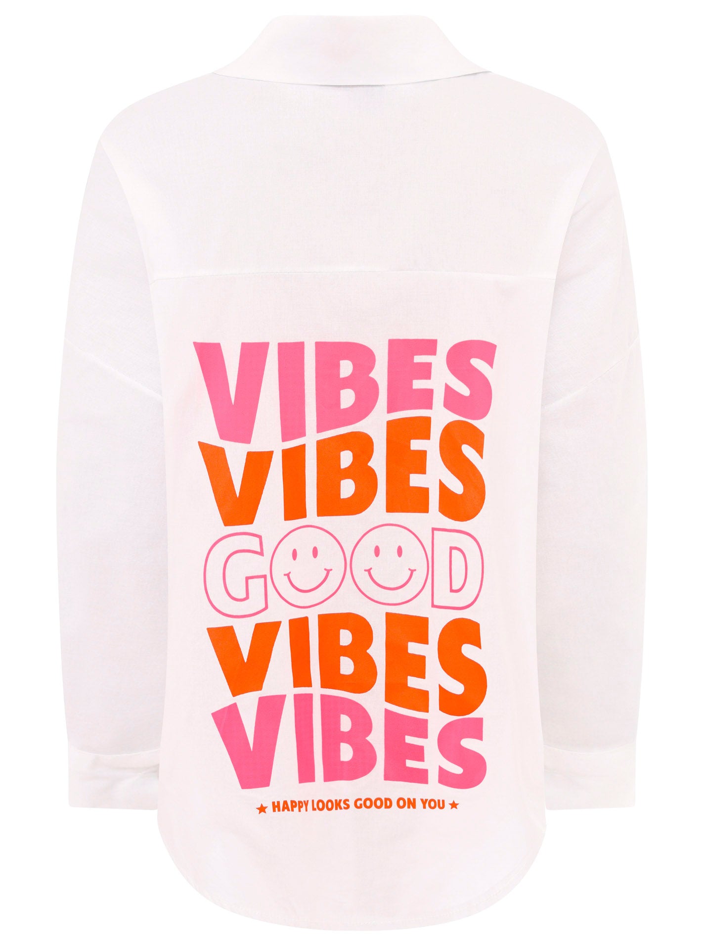 Zwillingsherz Damen Oversize Bluse BW "Good Vibes"