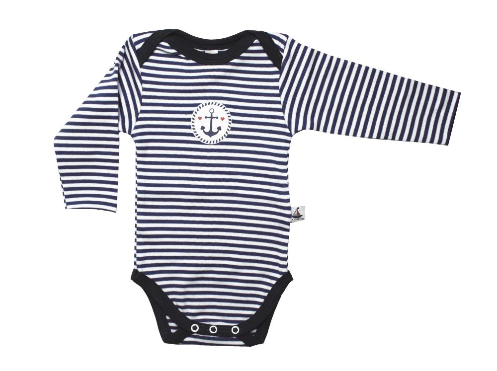 Hansekind  Baby Body Langarm mit Anker Druck