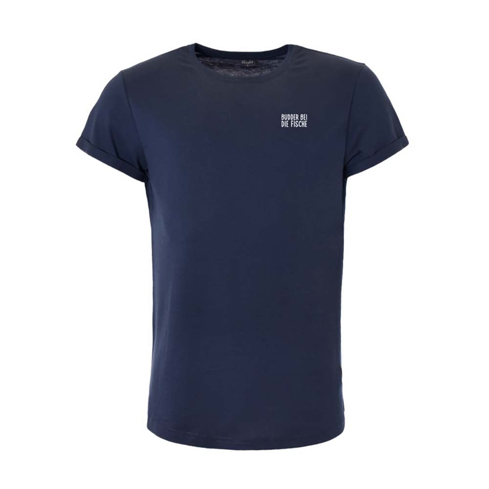 Kleinigkeit Herren T-Shirt Roundcut Budder bei die Fische  – navy blue