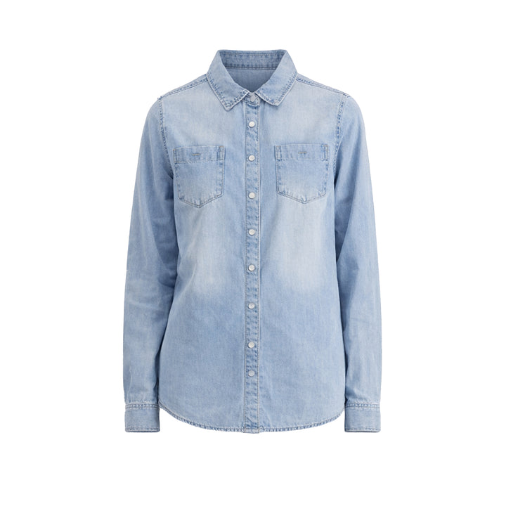 Timezone Damen Jeans Hemd Boyfriend Fit Denim – bleach blue wash