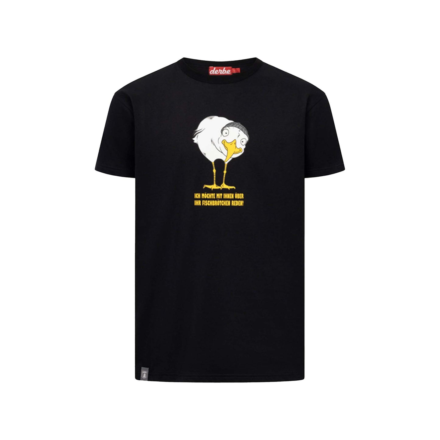 Derbe Herren T-Shirt Brötchenmöwe – jet black