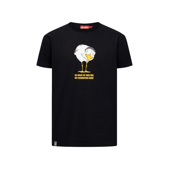 Derbe Herren T-Shirt Brötchenmöwe – jet black