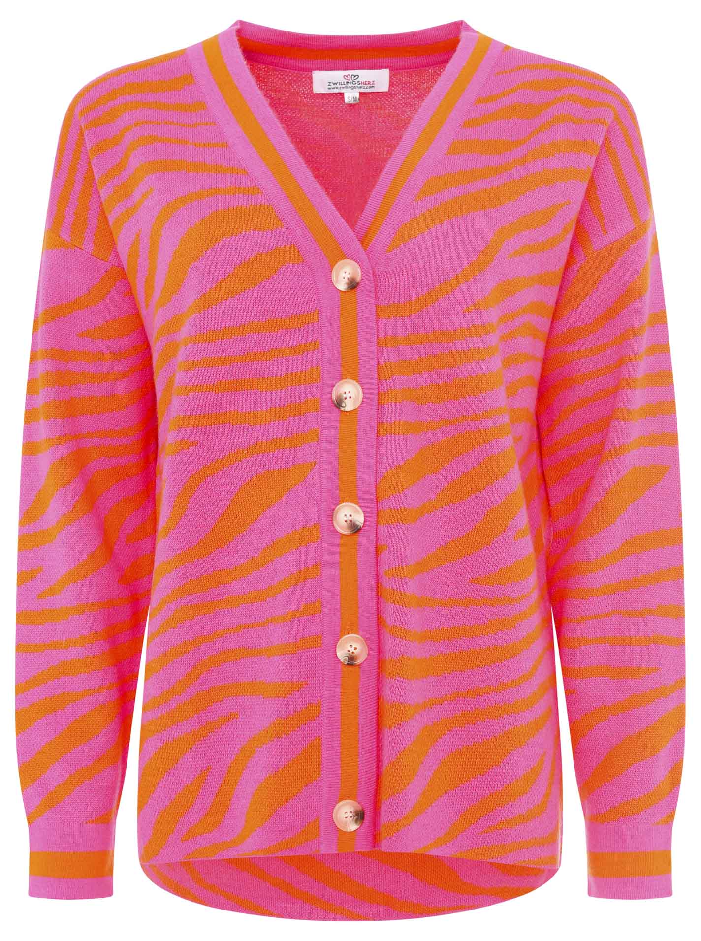 Zwillingsherz Damen Cardigan Wolle "Wild Zebra"