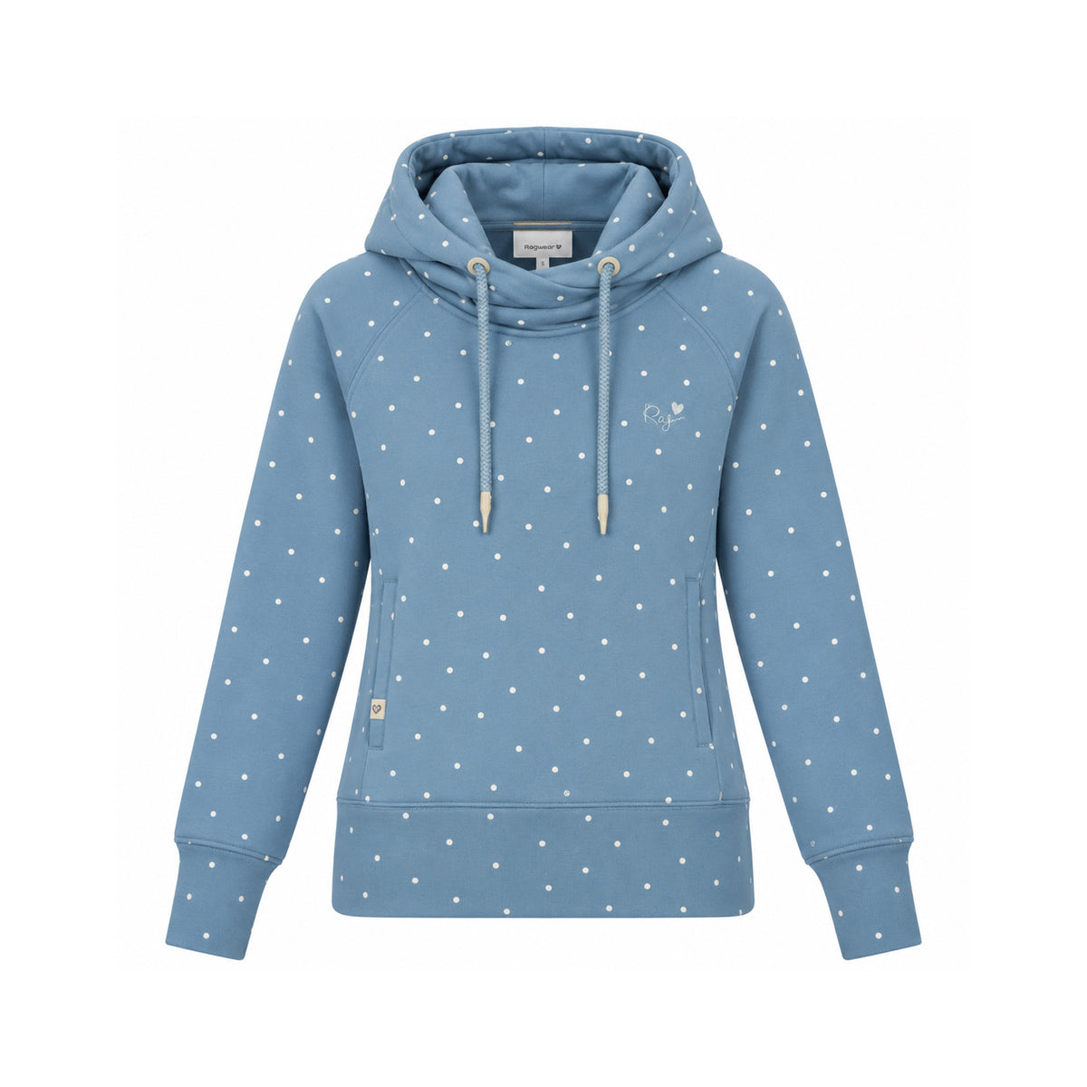 Ragwear Damen Kapuzenpullover Elnoa Dots – dusty blue