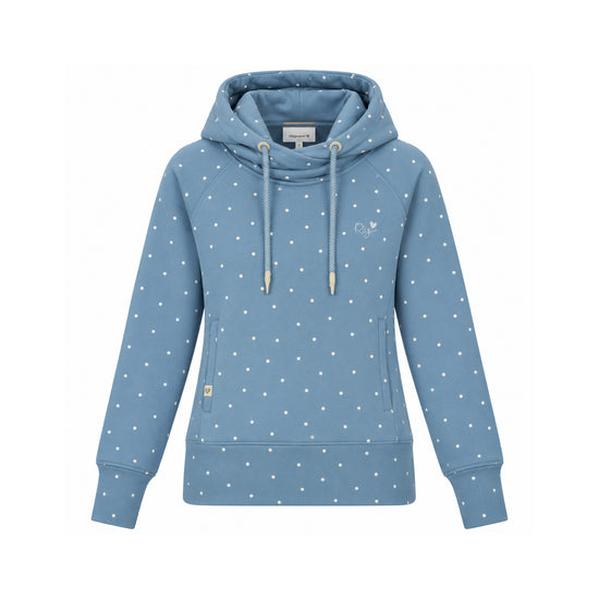 Ragwear Damen Kapuzenpullover Elnoa Dots – dusty blue