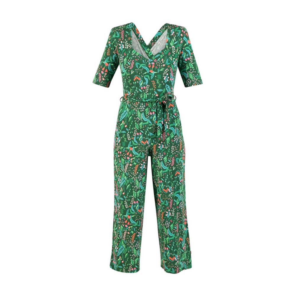 Blutsgeschwister Damen Jumpsuit Flaming Heart Marlene  – green