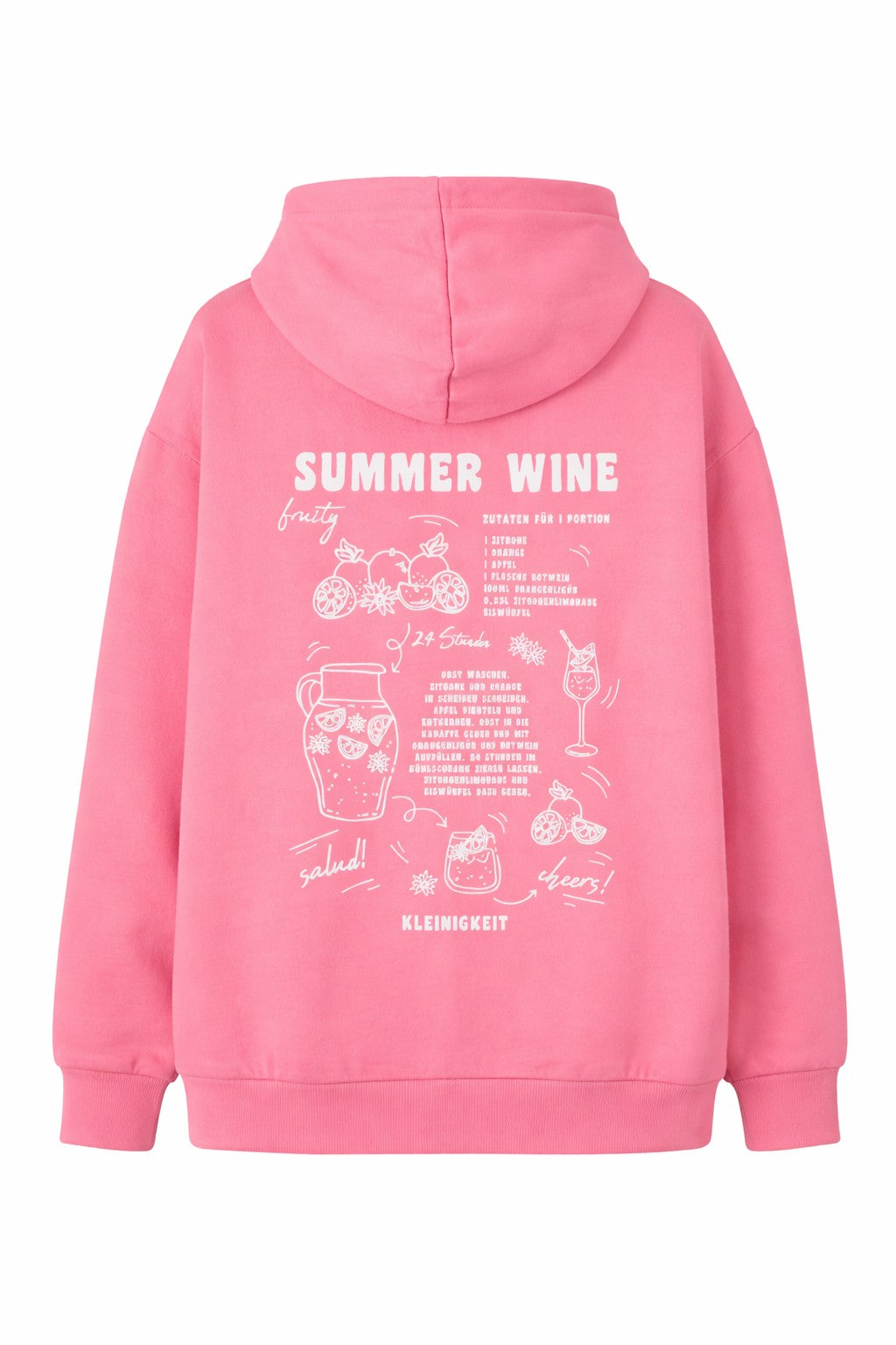 Kleinigkeit Damen Kapuzenpullover Big Summerwine – hot pink