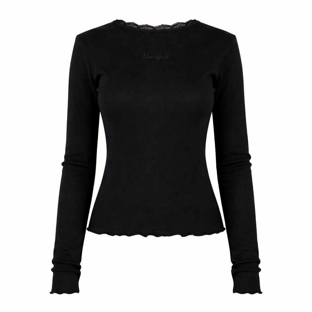 Kleinigkeit Damen Langarmshirt Lace Kelly Longsleeve  – black