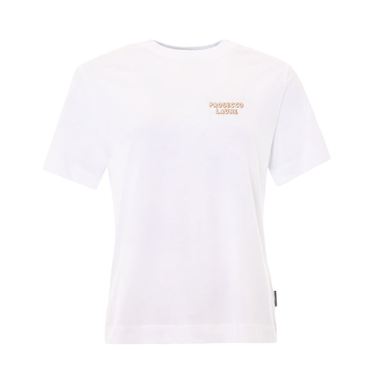 Kleinigkeit Damen T-Shirt Easyfit Shört Prosecco Laune - white/roségold