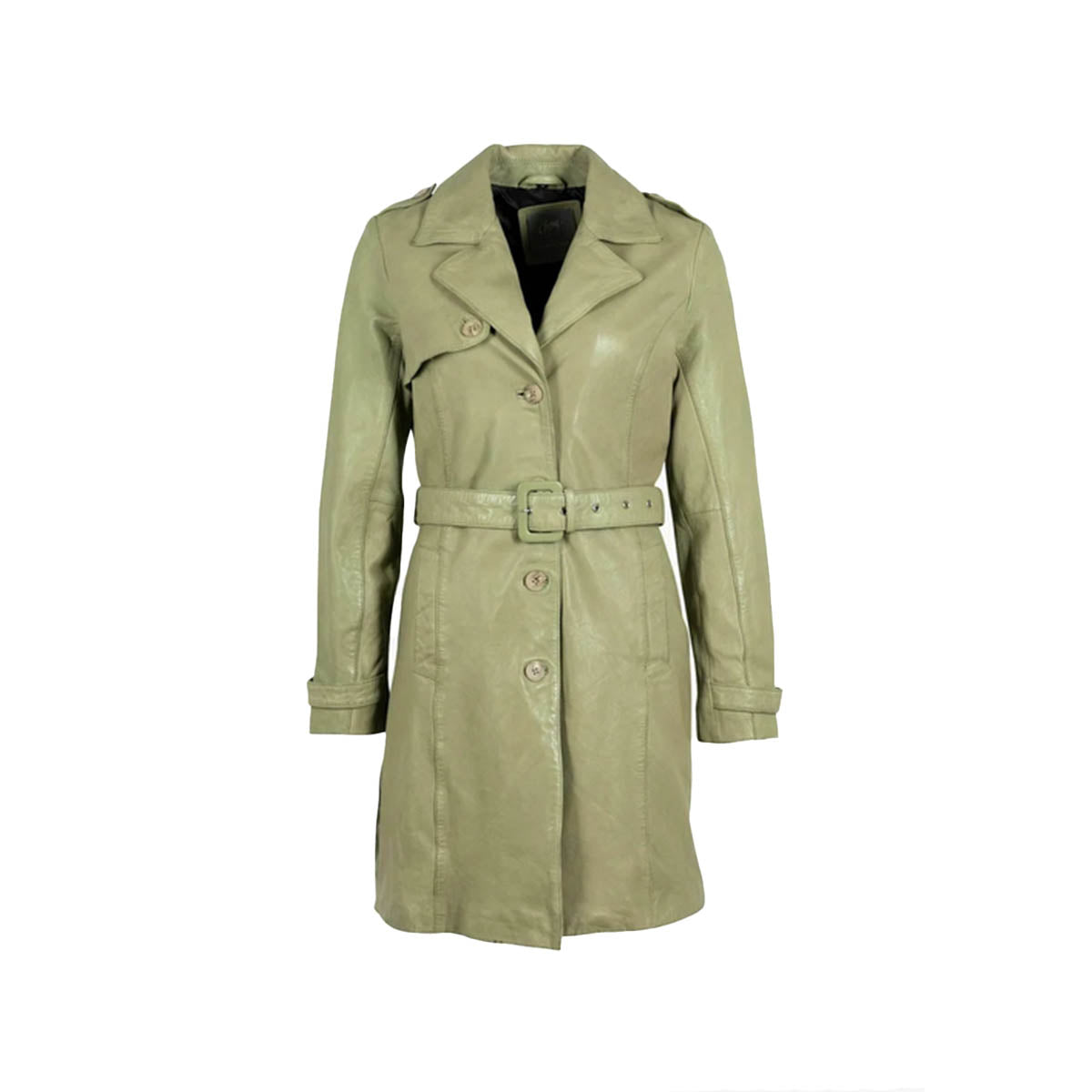 Gipsy Damen Ledermantel Trenchcoat GWLaily S24 - light olive