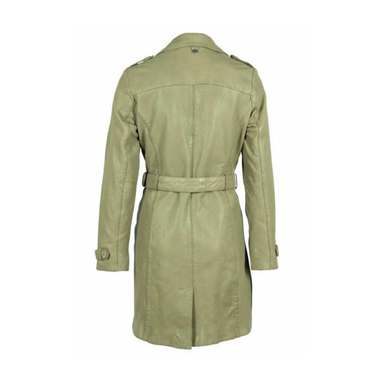 Gipsy Damen Ledermantel Trenchcoat GWLaily S24 - light olive