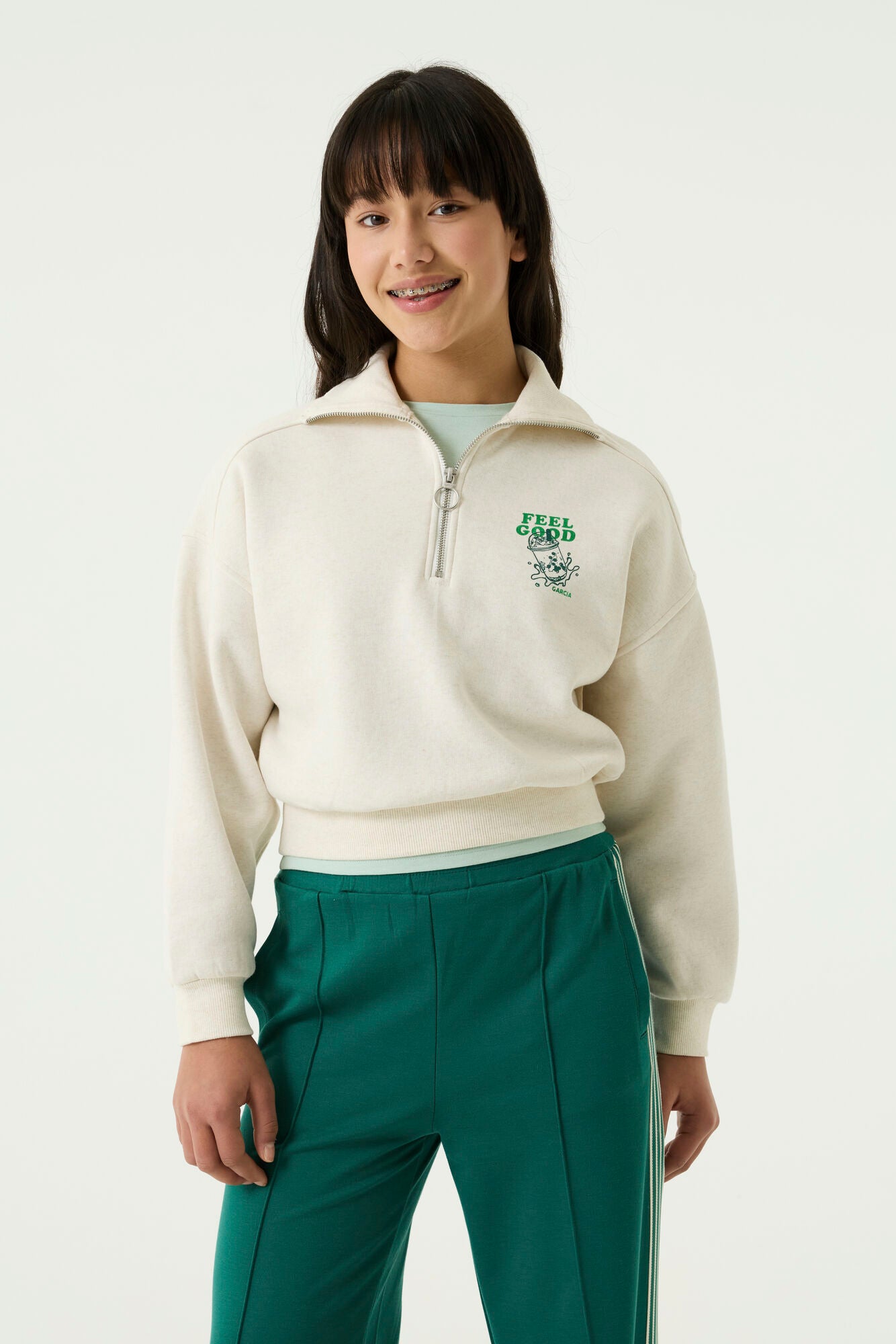 Garcia Mädchen Sweater Mädchen sweat T262463 – cream melee