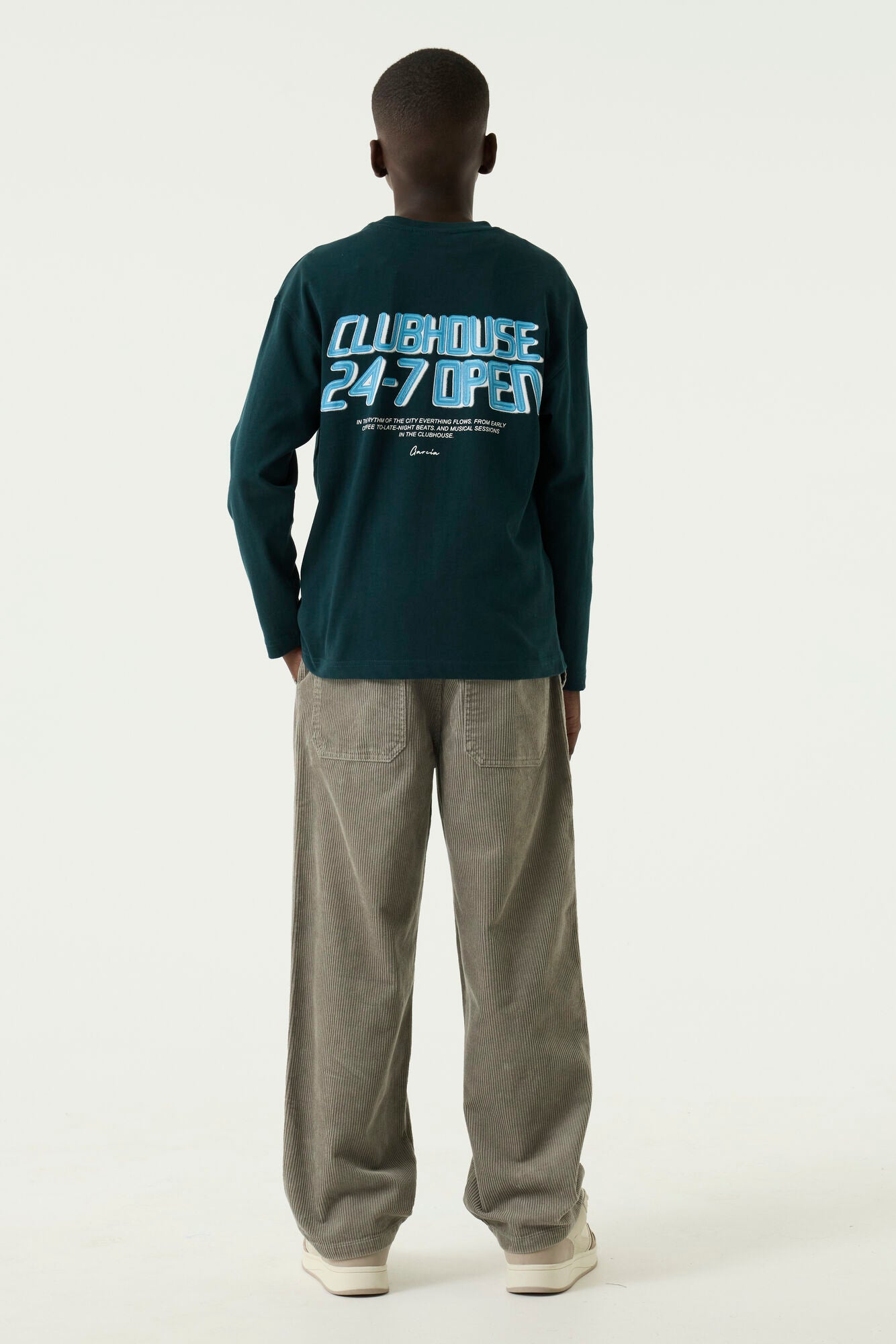 Garcia Jungen Langarmshirt Jungen T-shirt ls U263402 – jaded teal