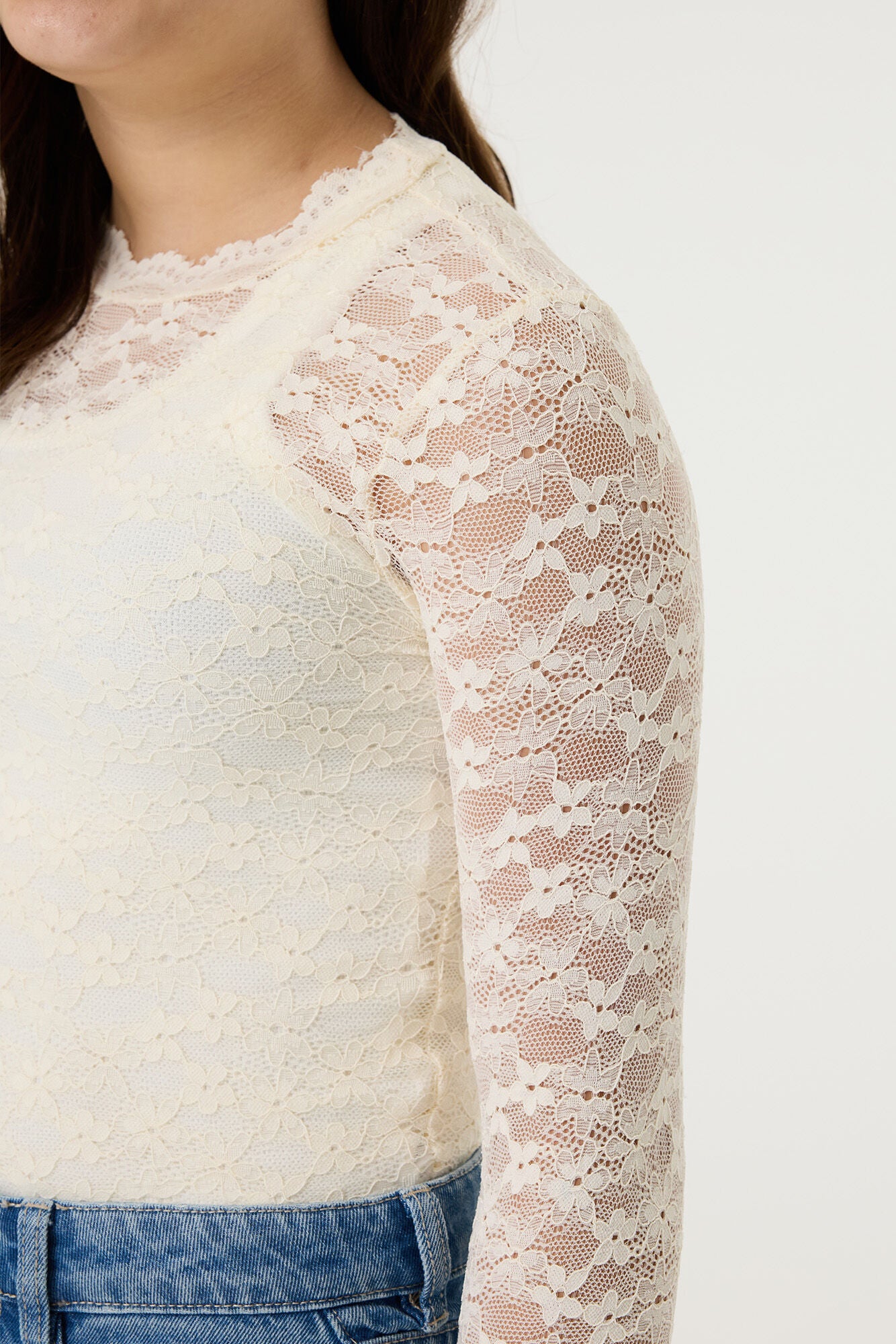 Garcia Mädchen Langarmshirt M262405 – ecru