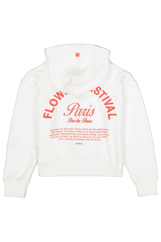 Garcia Mädchen Sweatshirt mit Kapuze N262662 – off white
