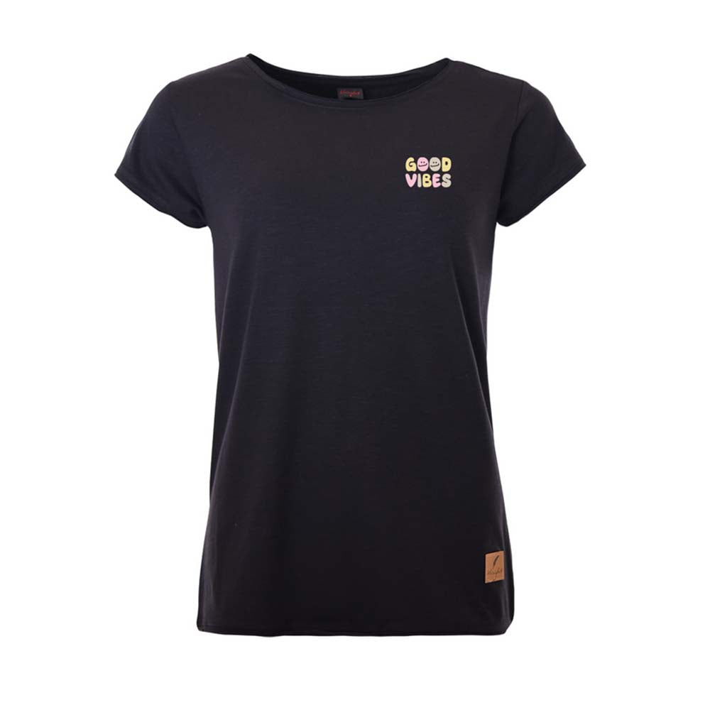 Kleinigkeit Damen T-Shirt Loosefit Shört Good Vibes  – navy blue