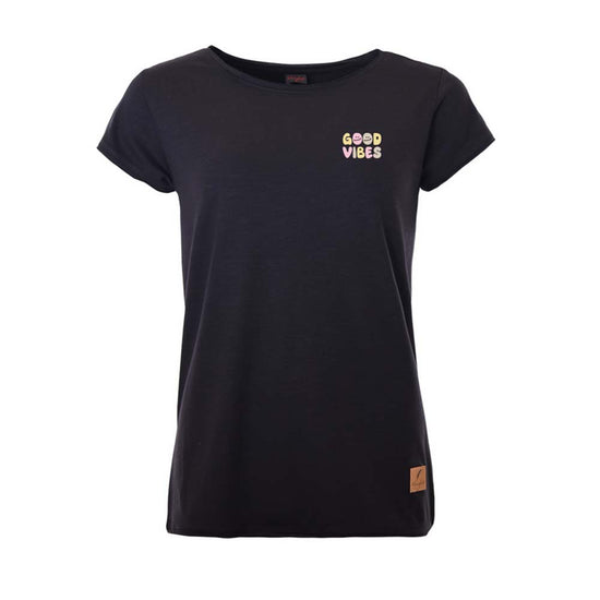 Kleinigkeit Damen T-Shirt Loosefit Shört Good Vibes  – navy blue