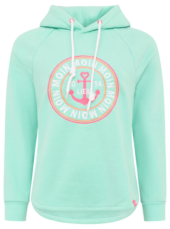 Zwillingsherz Damen Kapuzensweatshirt "Moin Kreis Anker"