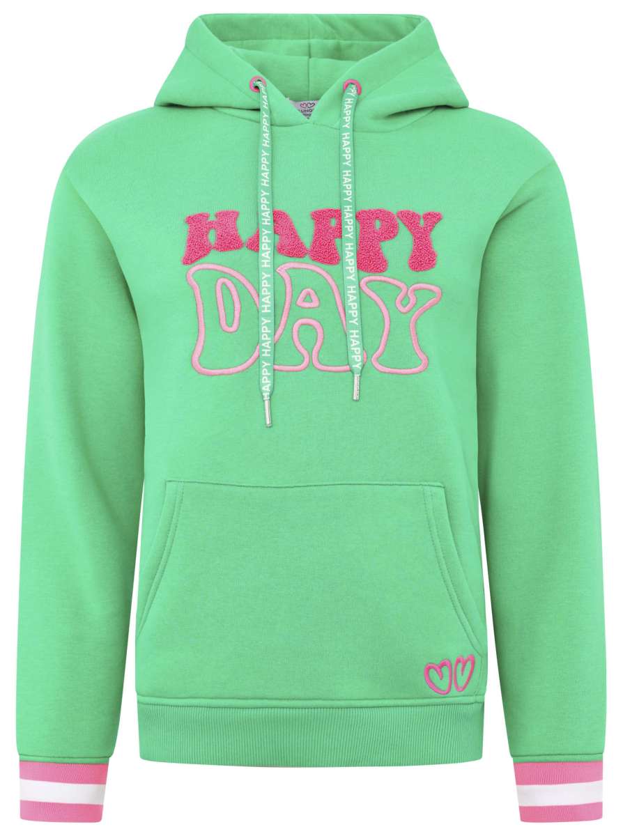 Zwillingsherz Damen  Hoodie BW „Happy Days“