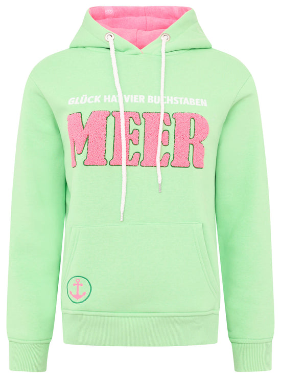 Zwillingsherz Damen  Hoodie BW „MEER“