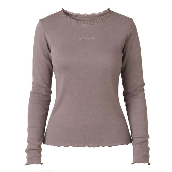 Kleinigkeit Damen Langarmshirt Lace Kelly – taupe