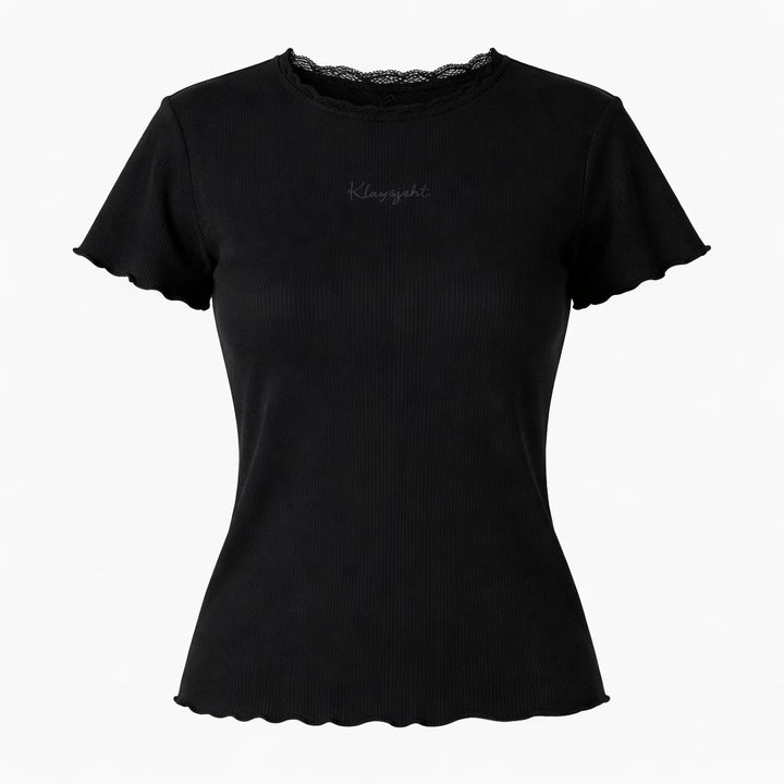 Kleinigkeit Damen T-Shirt Lace Kelly – black
