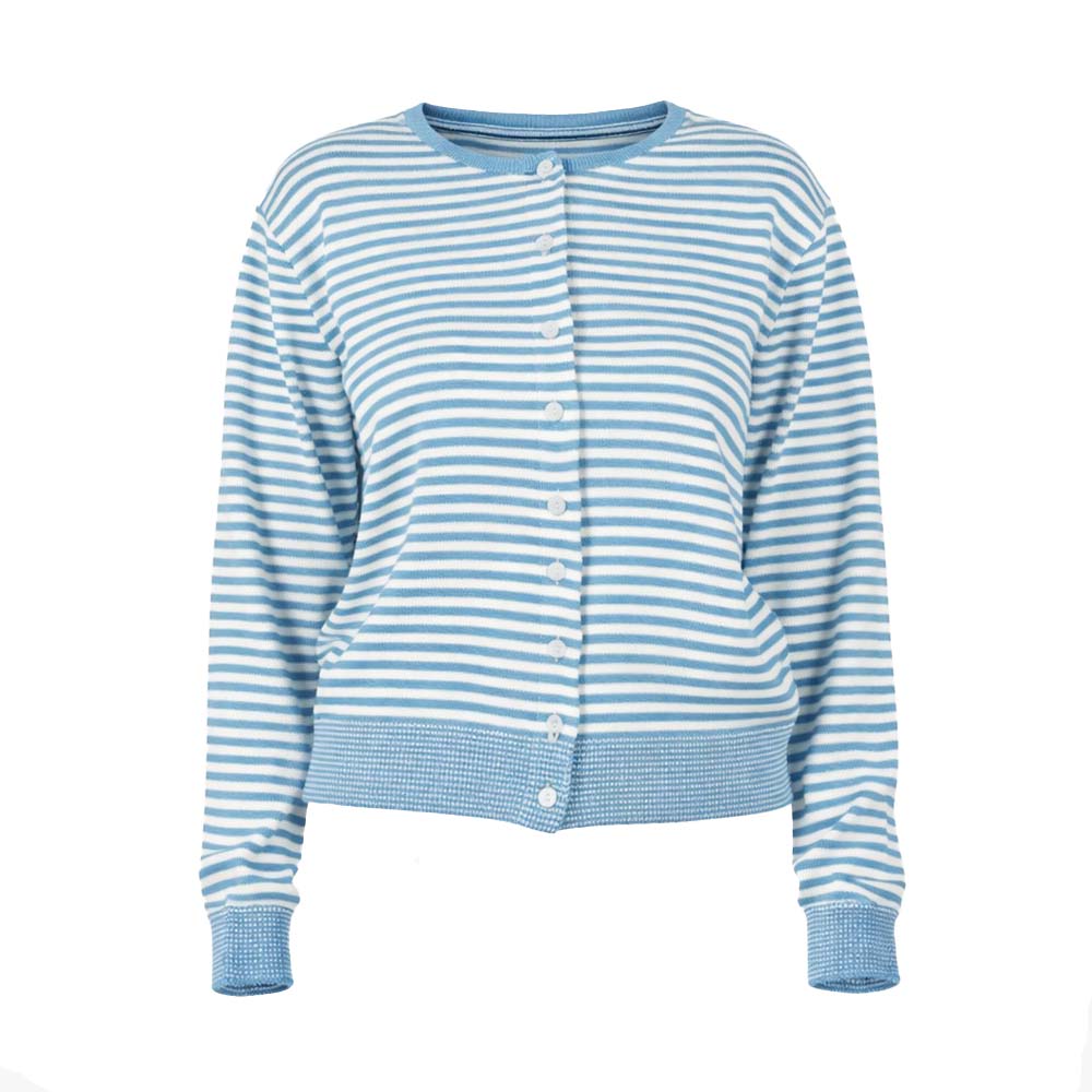 Kleinigkeit Damen Strickjacke Lana Del Ringel – santorini blue