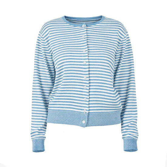 Kleinigkeit Damen Strickjacke Lana Del Ringel – santorini blue