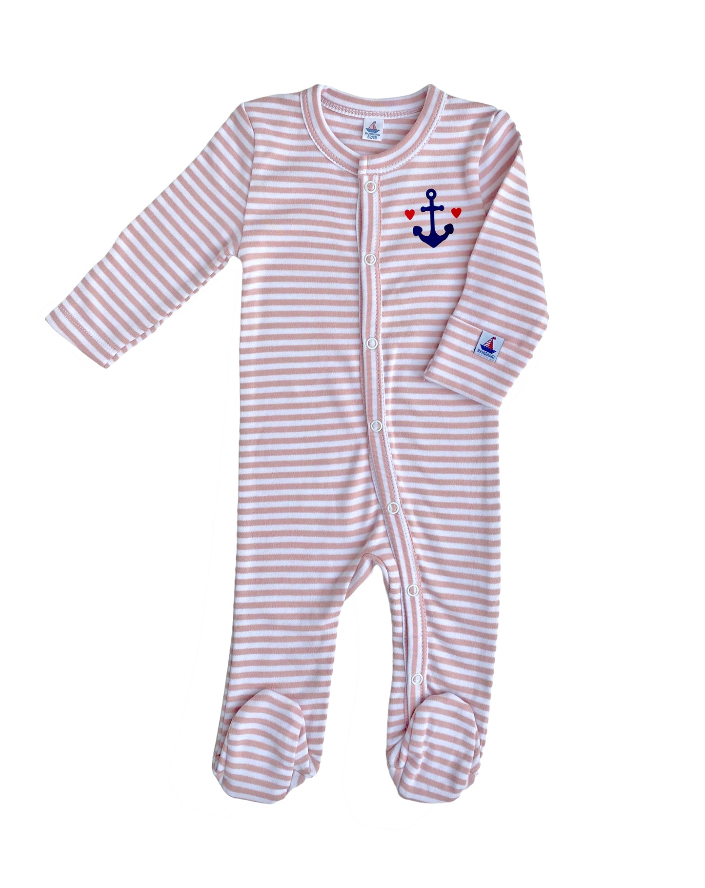 Hansekind Baby Mädchen Babystrampler mit Anker und Herzen