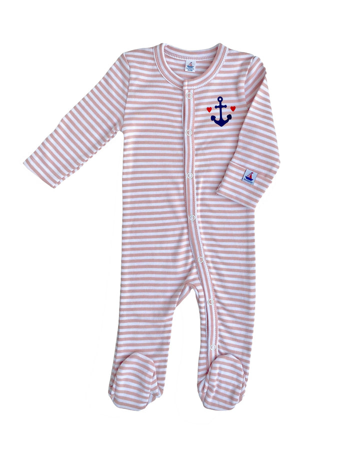 Hansekind Baby Mädchen Babystrampler mit Anker und Herzen
