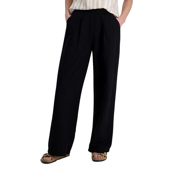 Timezone Damen Hose Linen Wide Leg – washed black