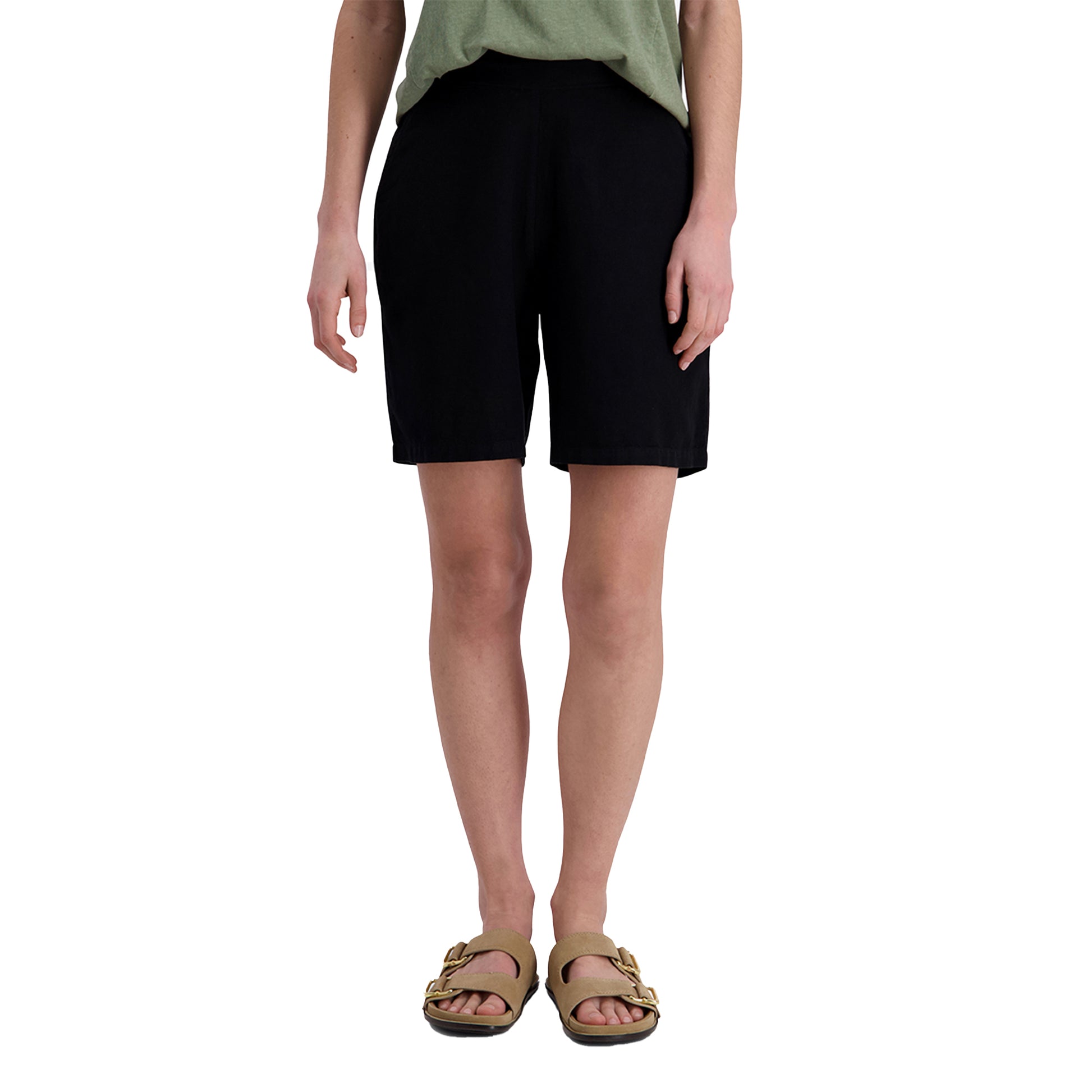 Timezone Damen Short Linon – washed black