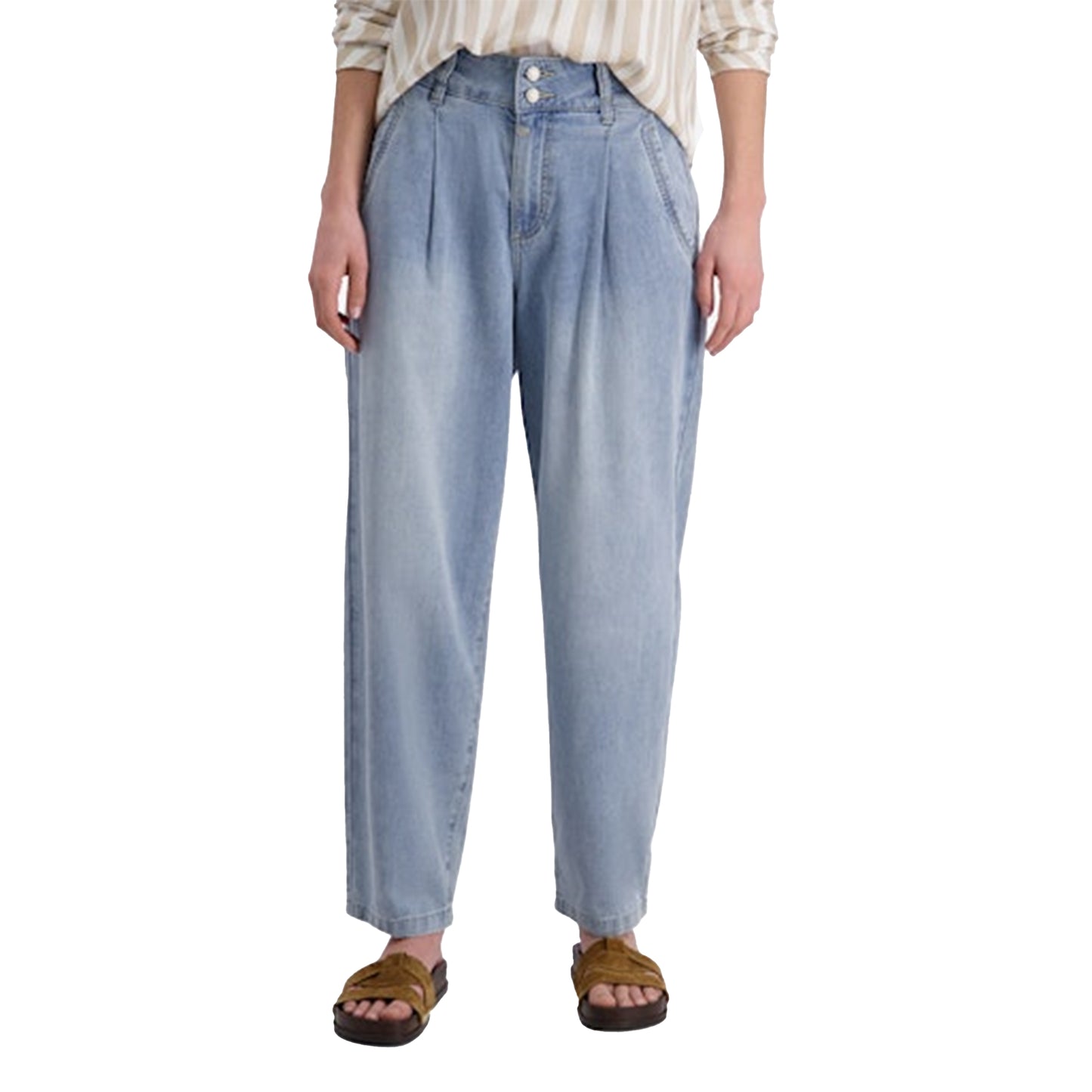 Timezone Damen Jeans LouTZ – bleach blue wash