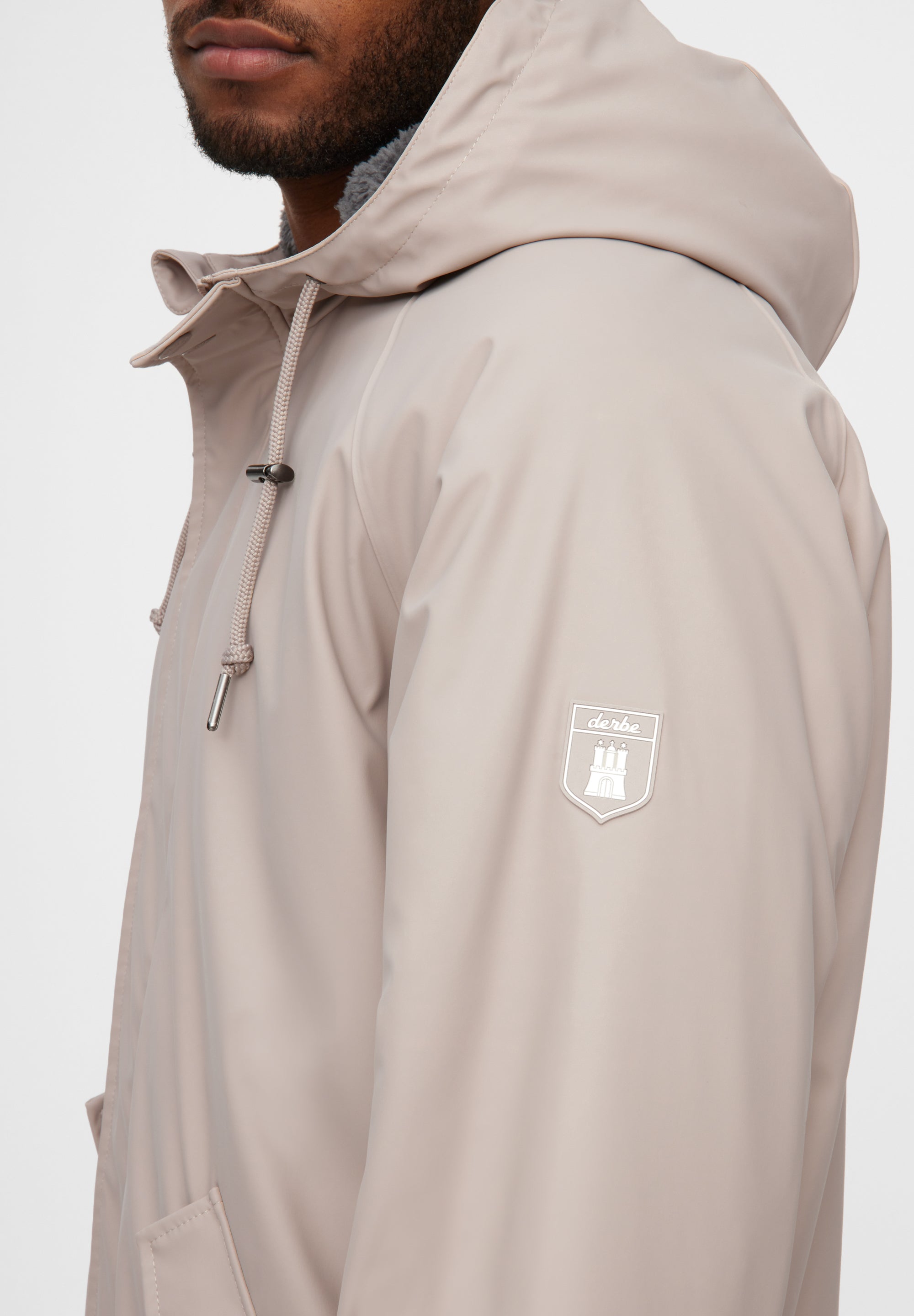 Derbe Herren Regenjacke Trekholm cobblestone/lava smoke