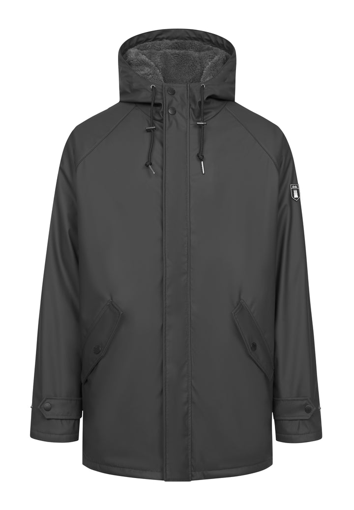 Derbe Herren Regenjacke Trekholm jet black/lava smoke