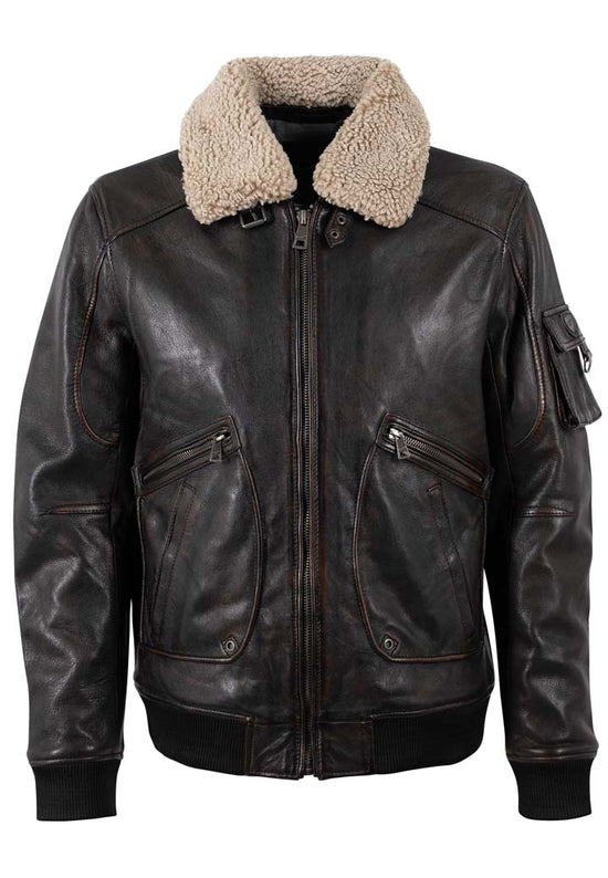 Mauritius Herren Lederjacke MMSkypatrol – vintagebraun