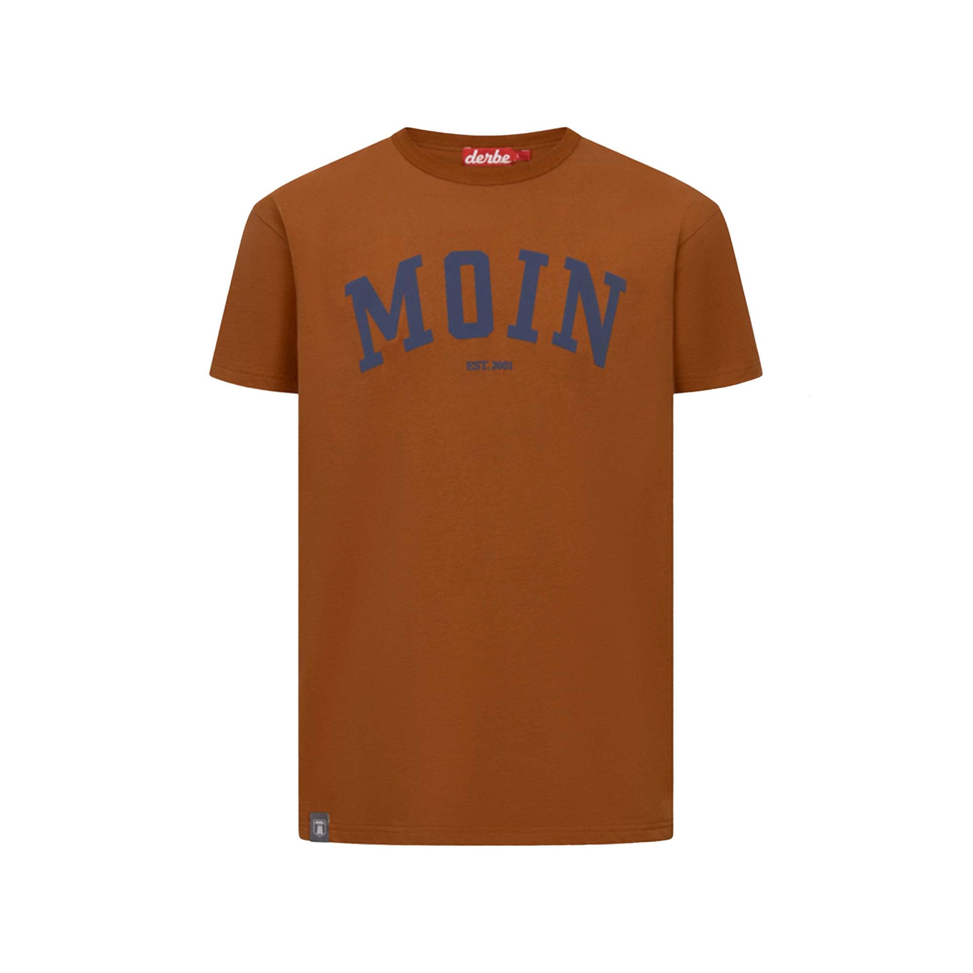 Derbe Herren T-Shirt Moin – caramel café / navy peony