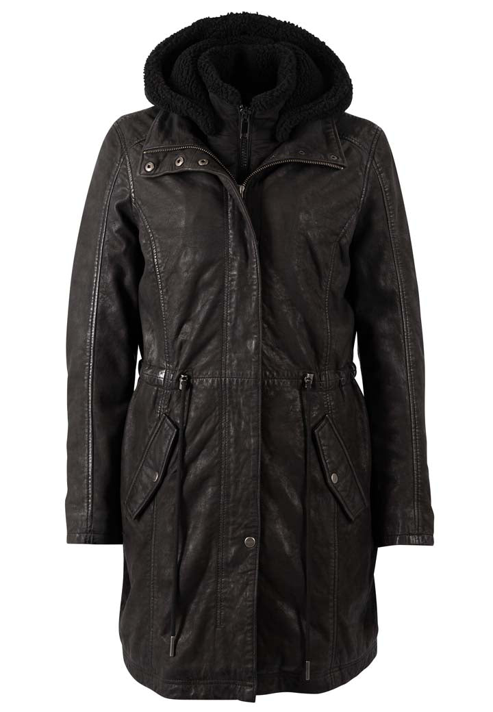 Mauritius Damen Ledermantel MWAislin – schwarz