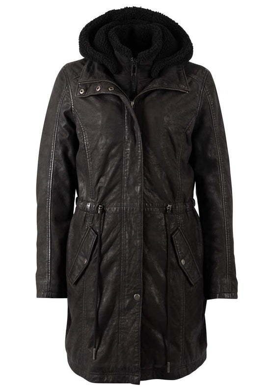 Mauritius Damen Ledermantel MWAislin – schwarz