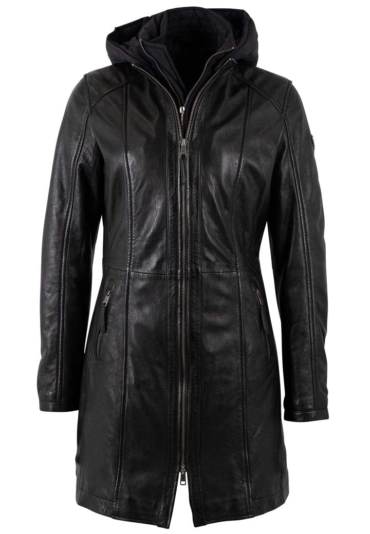 Mauritius Damen Ledermantel MWMabel – schwarz